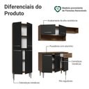 Ver imagem 4 de Armário de Cozinha Completa 229cm Rustic-preto Emilly Madesa 016