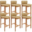 Ver imagem 1 de Kit 06 Banquetas Alta para Cozinha Sala de Jantar Bar Dara L02 Couríssimo Fendi - Lyam Decor