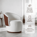Ver imagem 4 de Poltrona Redonda Confortável Capri Compose Bouclé Corino Luxuosa p/ Sala Recepção Hall Consultório: 