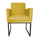 Ver imagem 3 de Kit 02 Poltronas Klara Base Ferro Preto Suede - Estopar Kit Klara Base Preta Suede Amarelo