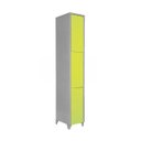 Ver imagem 1 de Armário Roupeiro de Aço Vestiário Academia 3 Portas Locker Amarelo com Chave