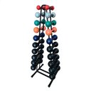 Ver imagem 1 de Torre Suporte + Halteres Emborrachados Pares de 1 a 10kg