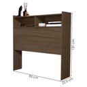 Ver imagem 3 de Cabeceira Solteiro 2 Nichos Mdf 95 Cm Melissa Castanho Decmade