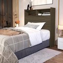 Ver imagem 6 de Cabeceira Solteiro 2 Nichos Mdf 95 Cm Melissa Castanho Decmade