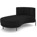 Ver imagem 1 de Chaise Longue Divã 164cm Braço Esquerdo Logus D06 Veludo Preto - Mpozenato