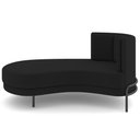 Ver imagem 7 de Chaise Longue Divã 164cm Braço Esquerdo Logus D06 Veludo Preto - Mpozenato