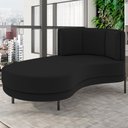 Ver imagem 2 de Chaise Longue Divã 164cm Braço Esquerdo Logus D06 Veludo Preto - Mpozenato