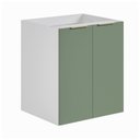 Ver imagem 2 de Balcão Suspenso 2 Portas 60cm sem Tampo Ipanema CabeCasa MadeiraOriginals Branco/Verde Folha