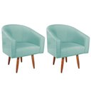 Ver imagem 1 de Kit 02 Poltronas Decorativas Luiza Pés Palito Suede - Amarena Móveis Azul Tiffany