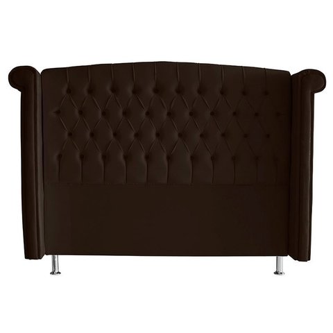 Cabeceira de Cama Box Toquio Casal 140 Cm Suede Marrom do Lar Móveis e Decoração
