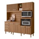 Ver imagem 1 de Armario de Cozinha Piatã com 7 Portas e 3 Gavetas 190 Cm Ipe/ripado