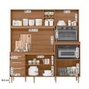 Ver imagem 3 de Armario de Cozinha Piatã com 7 Portas e 3 Gavetas 190 Cm Ipe/ripado