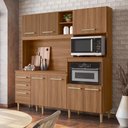 Ver imagem 2 de Armario de Cozinha Piatã com 7 Portas e 3 Gavetas 190 Cm Ipe/ripado