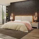 Ver imagem 1 de Cabeceira King Estofada com Led - Boucle Bege