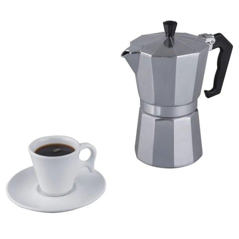 Cafeteira Italiana 889040 Café Expresso Alumínio Pressão de Vapor Kala 300ml 6 Xícaras