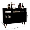 Ver imagem 3 de Aparador Buffet com 2 Portas e Pés em Madeira Maciça