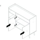 Ver imagem 4 de Aparador Buffet com 2 Portas e Pés em Madeira Maciça