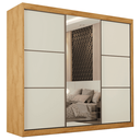 Ver imagem 1 de Guarda Roupas Casal 3 Portas de Correr com Espelho 100% Mdf Flex 6 Gavetas Argel