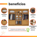 Ver imagem 4 de Guarda Roupas Casal 3 Portas de Correr com Espelho 100% Mdf Flex 6 Gavetas Argel
