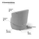 Ver imagem 3 de Poltrona Decorativa Aisha Orgânica Bouclê Cinza Claro - Desk Design