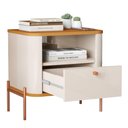 Ver imagem 3 de Mesa de Cabeceira Porto da Serra 1 Gaveta MDF Off White Bechara Móveis