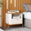 Ver imagem 1 de Mesa de Cabeceira Porto da Serra 1 Gaveta MDF Off White Bechara Móveis