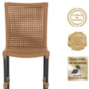 Ver imagem 3 de Mesa Ascoli 100 Cm com 4 Cadeiras Cannes de Alumínio, Pintura Preta e Trama Tela de Corda Náutica