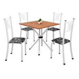 Conjunto de Mesa Tubular 70cm X 70cm Tampo em Mdf com 4 Cadeiras Sara - 2