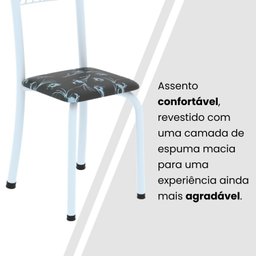 Conjunto de Mesa Tubular 70cm X 70cm Tampo em Mdf com 4 Cadeiras Sara - 8