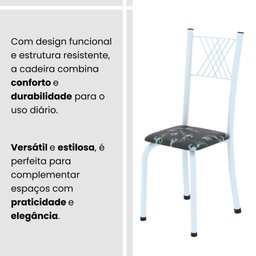 Conjunto de Mesa Tubular 70cm X 70cm Tampo em Mdf com 4 Cadeiras Sara - 9
