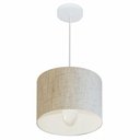 Ver imagem 1 de Lustre Pendente Cilíndrico Md-4054 Cúpula em Tecido 30x21cm Rustico Bege - Bivolt