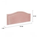 Ver imagem 3 de Cabeceira King Curva Luxo 193x60 Veludo Rosê - Tachas Prata