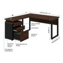 Ver imagem 7 de Mesa Escritório em “L” c/ Gaveteiro 1,70×1,60m Marsala/Preto - 34441