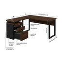 Ver imagem 4 de Mesa Escritório em “L” c/ Gaveteiro 1,70×1,60m Marsala/Preto - 34441