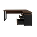 Ver mais imagens de Mesa Escritório em “L” c/ Gaveteiro 1,70×1,60m Marsala/Preto - 34441