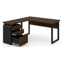 Ver imagem 2 de Mesa Escritório em “L” c/ Gaveteiro 1,70×1,60m Marsala/Preto - 34441