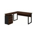Ver imagem 6 de Mesa Escritório em “L” c/ Gaveteiro 1,70×1,60m Marsala/Preto - 34441