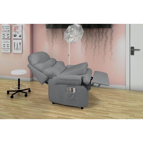 Cadeira Poltrona Estética Cílios Reclinável Barão com Assento de Elevação Corano