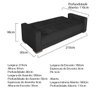 Sofá Cama 3 Lugares Jobim Suede Preto - ADJ Decor - 3