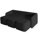 Ver imagem 3 de Sofá Cama para Sala de Estar 4 Lugares 336cm Montserrat K01 Veludo Preto - Lyam Decor
