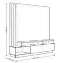 Ver imagem 4 de Estante Home Humaita 1,8m para Tv de 65" Off White Matte/freijo - Colibri