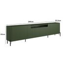 Ver imagem 2 de Rack para Sala 260cm com 4 Portas Brise Pés Metal 100% Mdf Cor:musgo com Preto