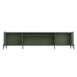 Rack para Sala 260cm com 4 Portas Brise Pés Metal 100% Mdf Cor:musgo com Preto - 3