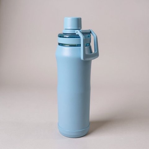 Garrafa Térmica Tr-122 650ml da Virginia Inox Hydra com Capa Protetora Academia Fitness Vyta:Azul Cl
