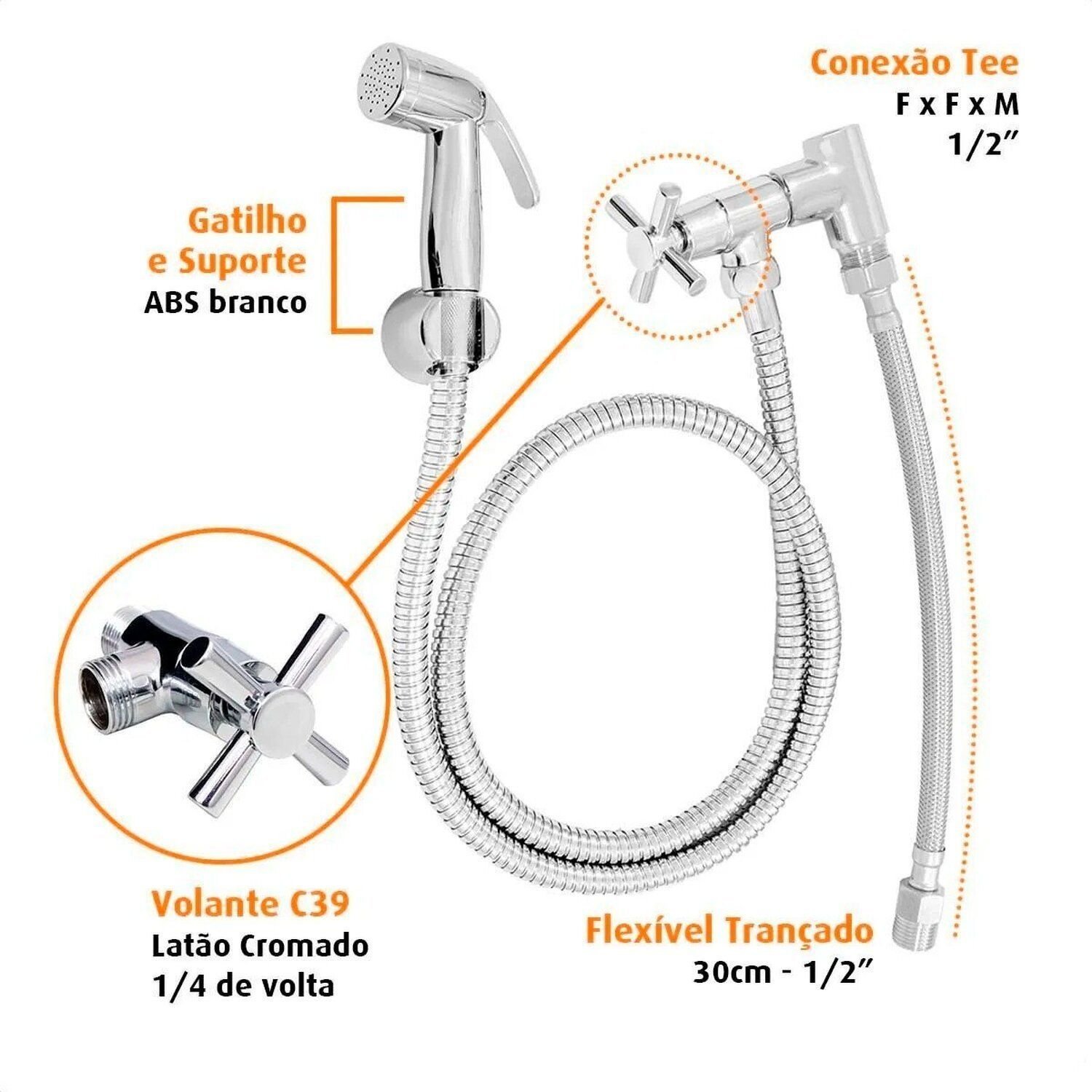 Ducha Higiênica de Metal Flexível Roddex - 2