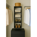Ver imagem 1 de Closet Nicho Estante Sapateira Supenso de Parede Aberto Madeira Mdf:preto
