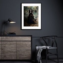 Quadro Pombagira Maria Quitéria - 60x48cm:madeira Preta - 1