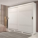 Ver imagem 1 de Guarda Roupa Casal em MDF 2 Portas 3 Cabideiro 6 Prateleiras 3 Sapateiros 4 Gavetas Quarto Branco
