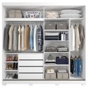 Ver imagem 4 de Guarda Roupa Casal em MDF 2 Portas 3 Cabideiro 6 Prateleiras 3 Sapateiros 4 Gavetas Quarto Branco