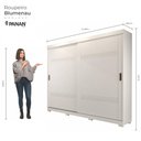 Ver imagem 3 de Guarda Roupa Casal em MDF 2 Portas 3 Cabideiro 6 Prateleiras 3 Sapateiros 4 Gavetas Quarto Branco